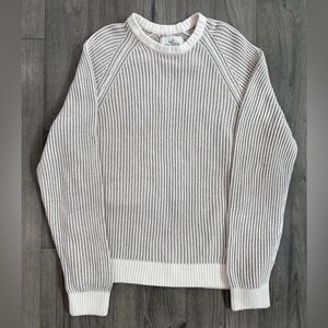 Men's Hollister Textured Ribbed Knit Crewneck Pullover Sweater XL Neutral Unisex